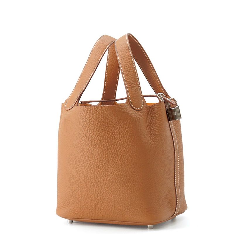 Hermes Handbag Picotin Lock PM Gold Silver Taurillon Clemence