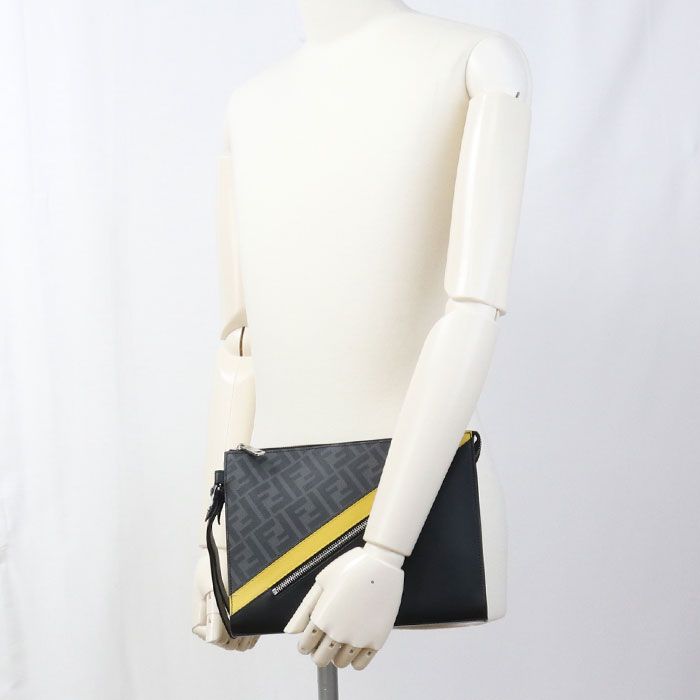 Fendi Diagonal Clutch Leather