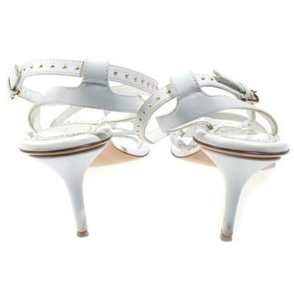 Louis Vuitton Icon Logo Studded Square Toe Sandals Shoes White