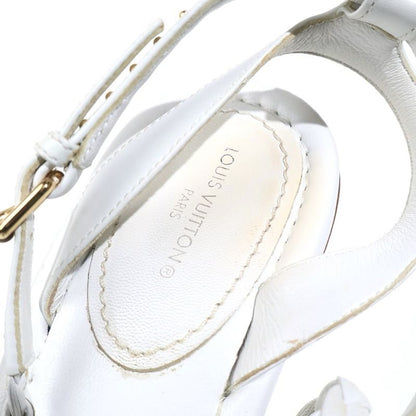 Louis Vuitton Icon Logo Studded Square Toe Sandals Shoes White