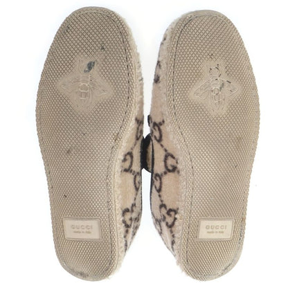 Gucci GG Boa Mouton Horsebit Low Cut Shoes Slip on Beige