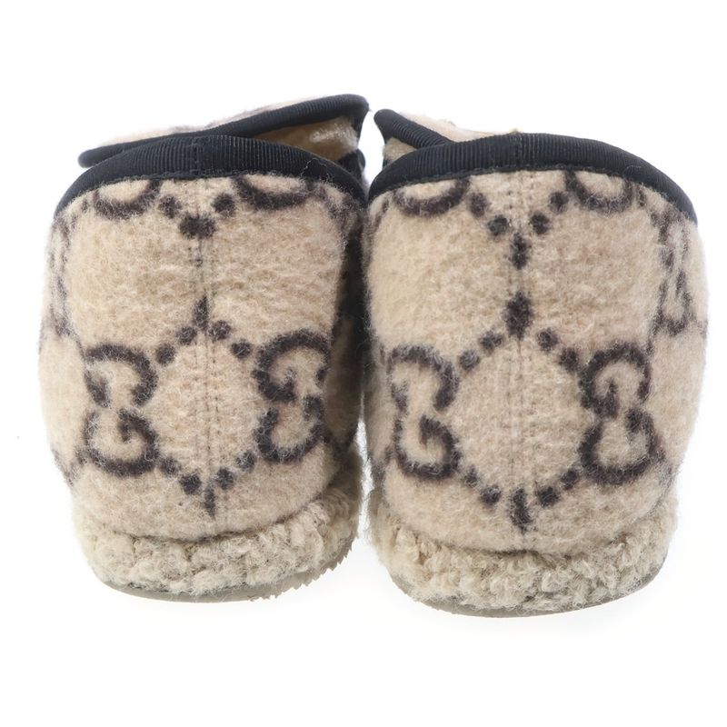 Gucci GG Boa Mouton Horsebit Low Cut Shoes Slip on Beige