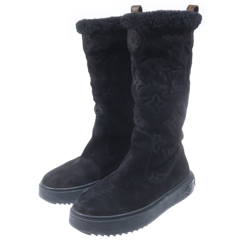 Louis Vuitton Bree G-line Giant Monogram Mouton Boots Black