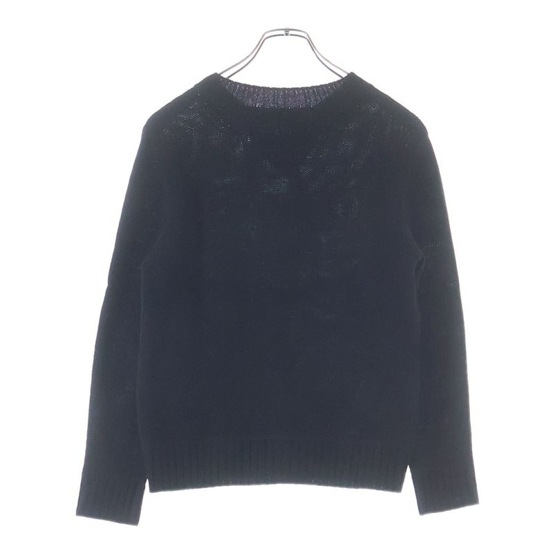 Prada Drogo Wool Cashmere Long Sleeve Knit Sweater Black