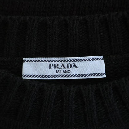 Prada Drogo Wool Cashmere Long Sleeve Knit Sweater Black