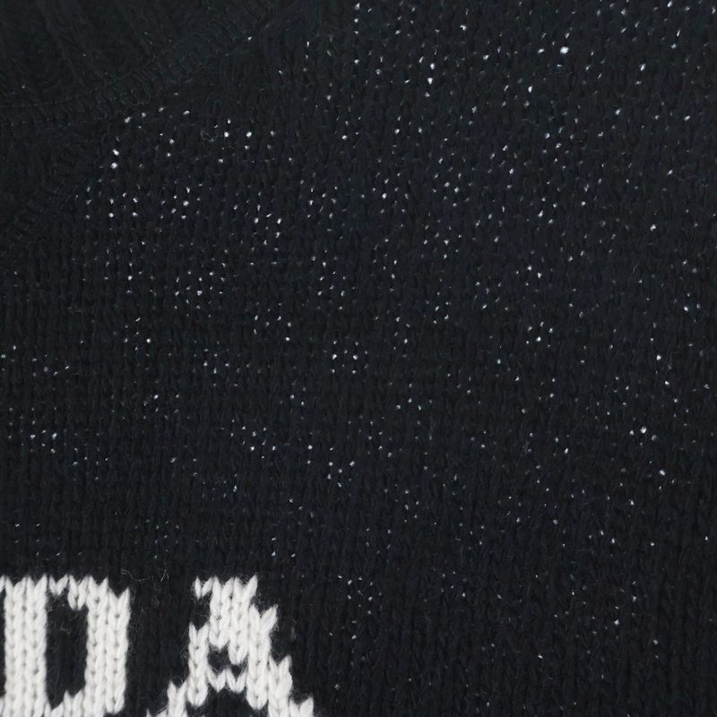 Prada Drogo Wool Cashmere Long Sleeve Knit Sweater Black