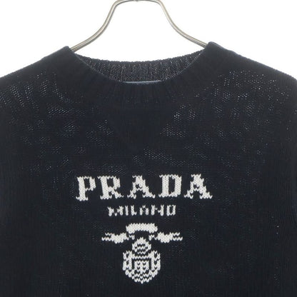 Prada Drogo Wool Cashmere Long Sleeve Knit Sweater Black