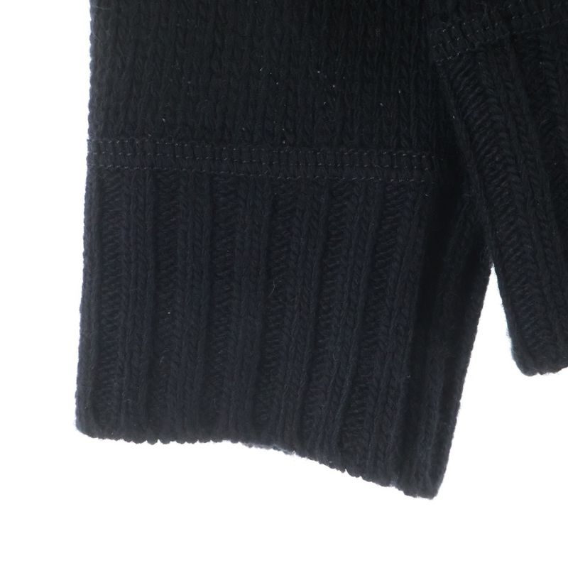 Prada Drogo Wool Cashmere Long Sleeve Knit Sweater Black