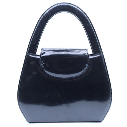 Cartier Pantel Patent Leather Handbag Gold Black