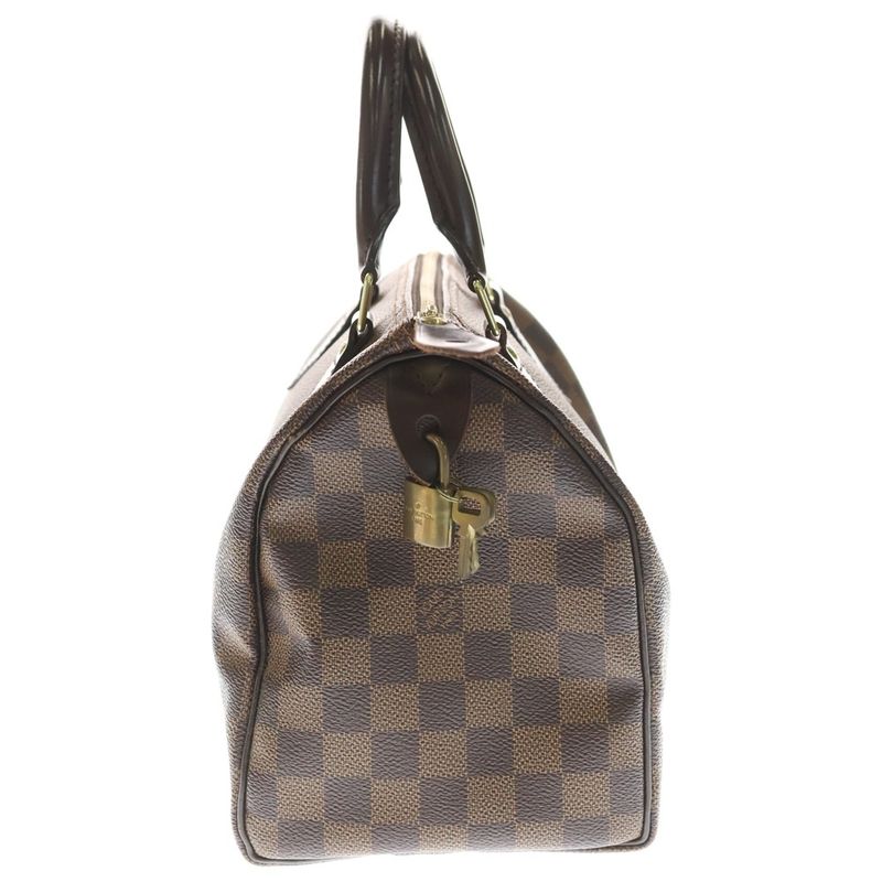 Louis Vuitton Damier Speedy 25 Handbag Brown Leather