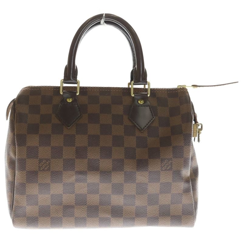 Louis Vuitton Damier Speedy 25 Handbag Brown Leather