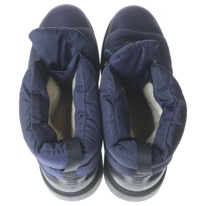 Chanel Snow Boot CC Logo Boa Nylon Boots High Cut Shoes Navy