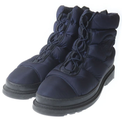 Chanel Snow Boot CC Logo Boa Nylon Boots High Cut Shoes Navy