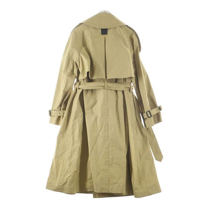 Loewe Anagram Logo Leather Patch Trench Long Coat Beige