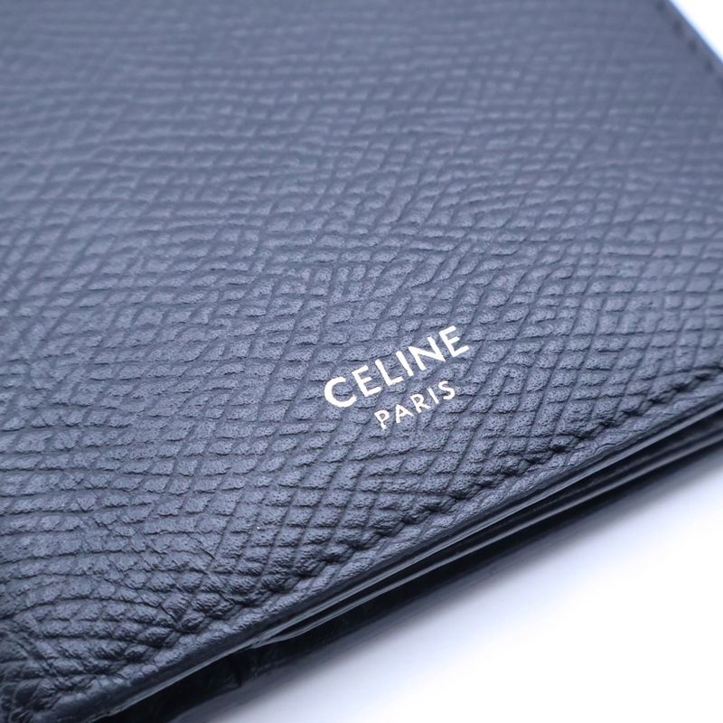 Celine Grain Leather Bifold Wallet Black