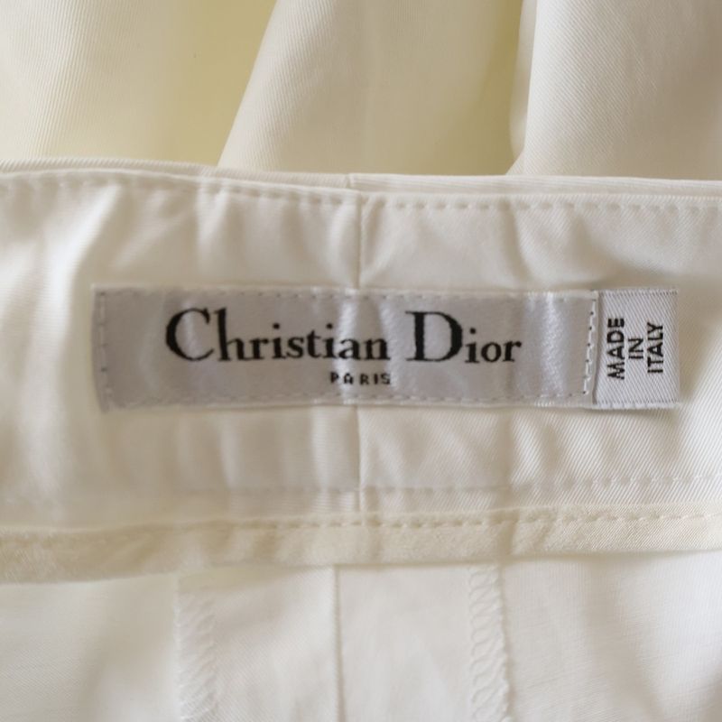 Dior Zip Fly Cotton Pants White