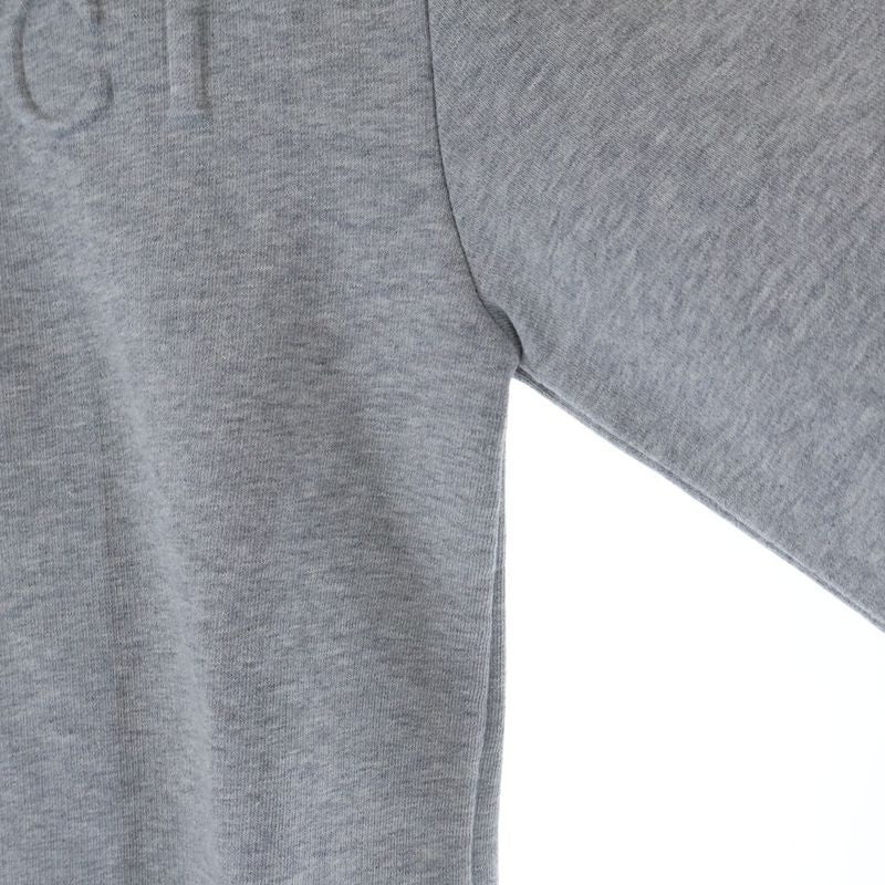 Gucci Embossed Logo Cotton Crew Neck Long Sleeve Sweatshirt Gray Sneaker