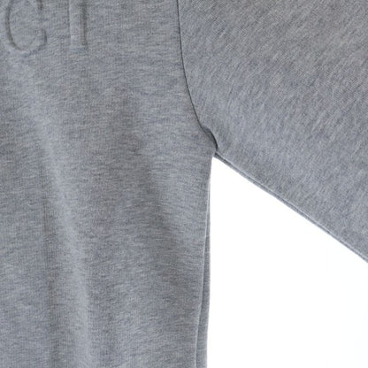 Gucci Embossed Logo Cotton Crew Neck Long Sleeve Sweatshirt Gray Sneaker