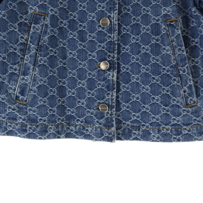 Gucci GG Denim Jacquard Top Short Sleeve Shirt Indigo