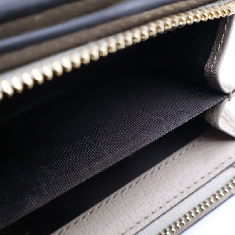 Gucci Ophidia GG Supreme Card Case Compact Wallet Bifold Canvas Beige