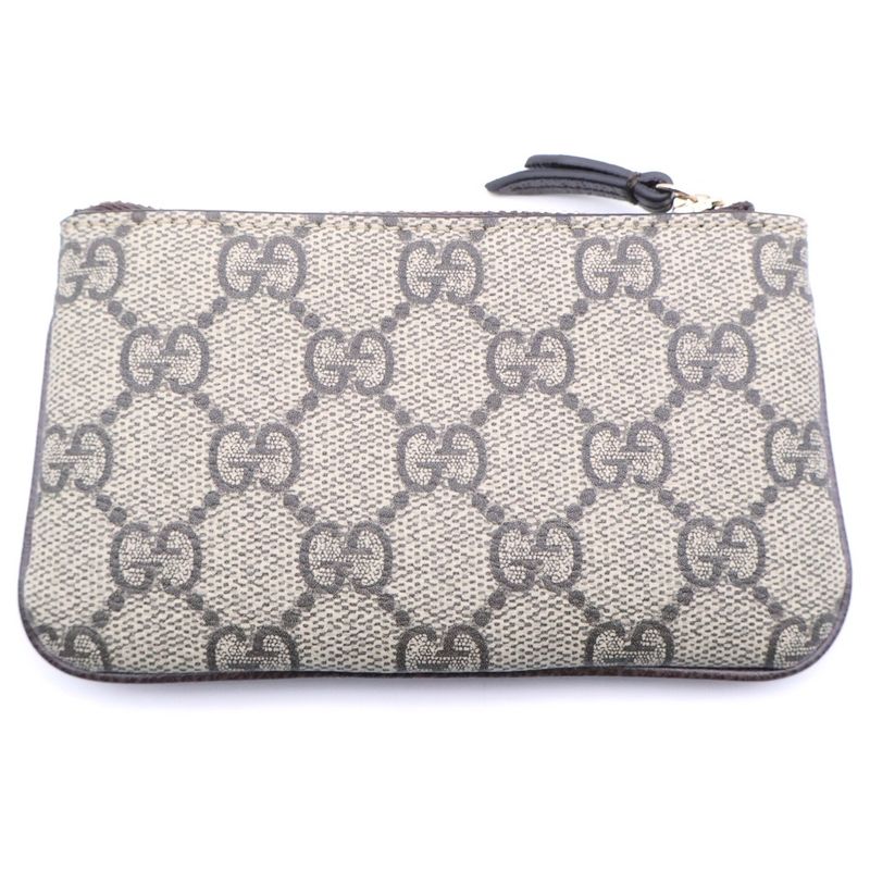 Gucci Ophidia Zipki Pouch Charm Case Beige Brown Leather