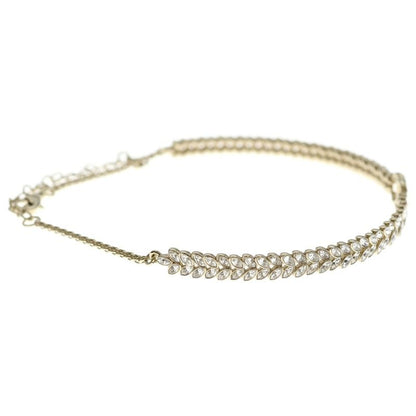 Chanel CC Logo Rhinestone Choker Necklace Gold