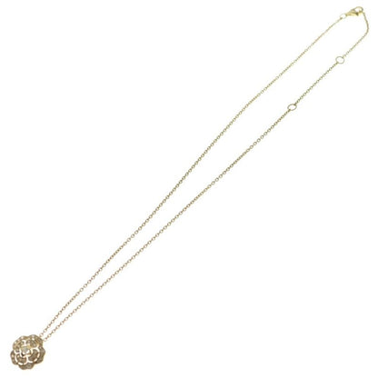 Chanel Camellia Collection Pave Diamond Necklace Pendant 18K YG Yellow