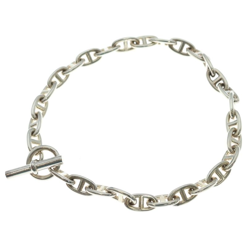 Hermes Chaine D'ancre GM Necklace Pendant Chain Silver 29 Pieces