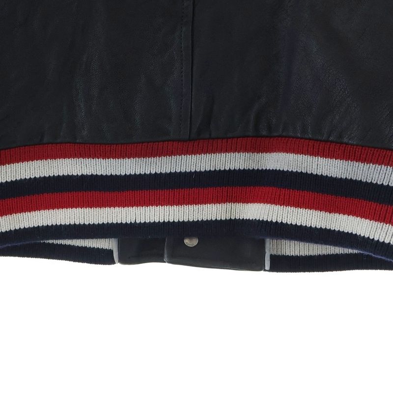 Gucci Leather Stadium Jacket Black