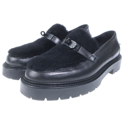 Hermes Icon Moccasins Kelly Leather Loafers Black