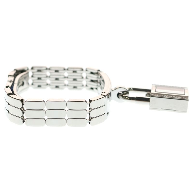Hermes Kelly Watch Diamond Bezel White Dial SS Quartz Stainless Steel
