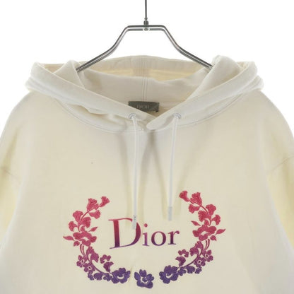 Dior Front Logo Embroidery Pullover Hoodie White Sweater