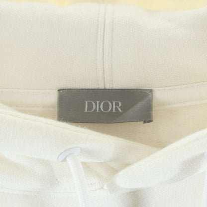 Dior Front Logo Embroidery Pullover Hoodie White Sweater