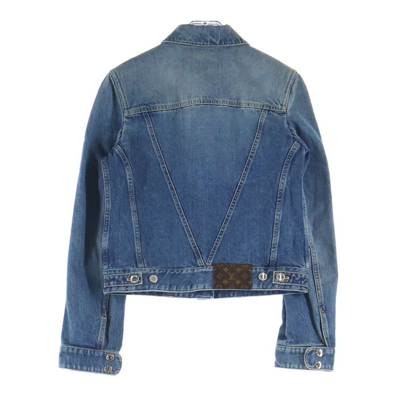 Louis Vuitton YK Short Denim Patch Jacket Gm1 Yayoi Kusama Indigo