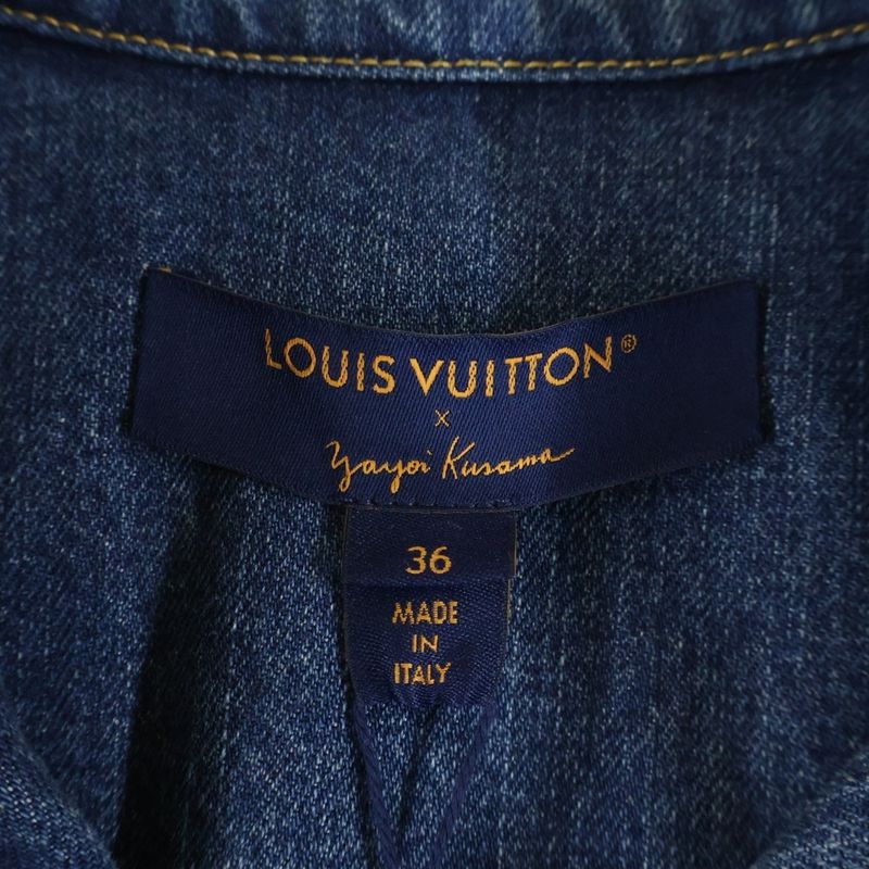 Louis Vuitton YK Short Denim Patch Jacket Gm1 Yayoi Kusama Indigo