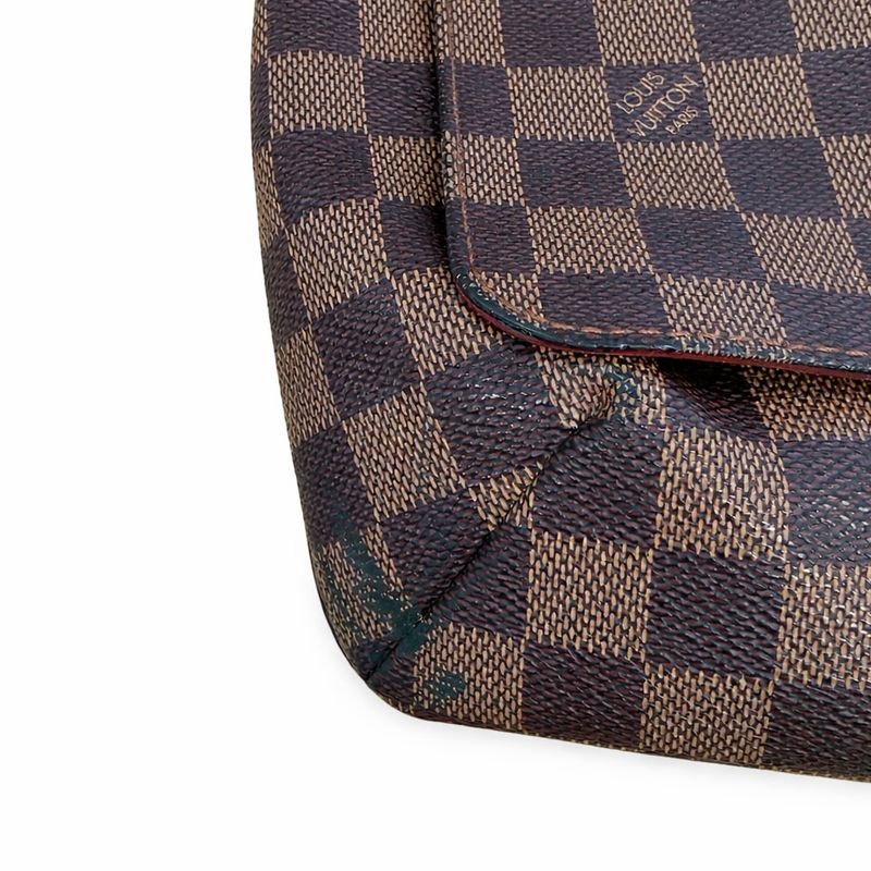Louis Vuitton Damier Musette Crossbody Shoulder Bag Brown Leather