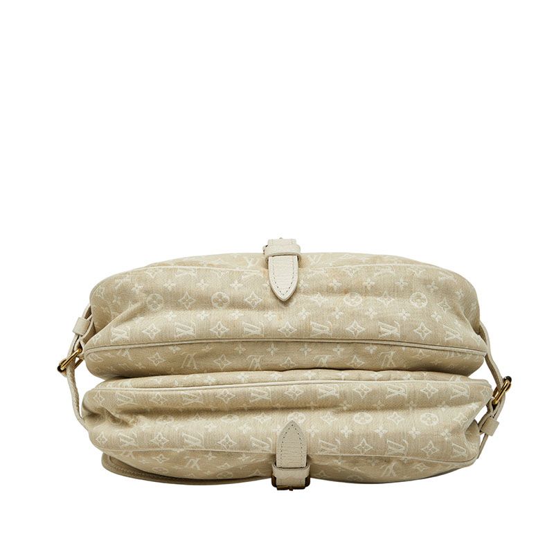 Louis Vuitton Monogram Mini Lin Saumur 30 Crossbody Shoulder Bag Dune Dune Off White