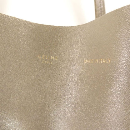 Celine Horizontal Cover Tote Leather Khaki Handbag