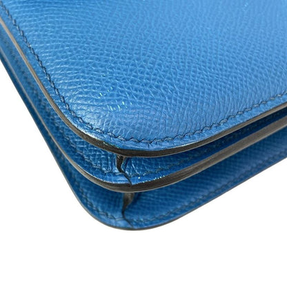 Hermes Shoulder Bag Constance Elan Blue Izmir Silver