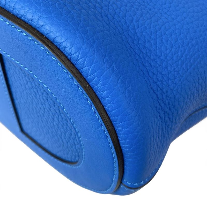 Hermes Handbag in the Loop 18 New Blue Hydra Silver