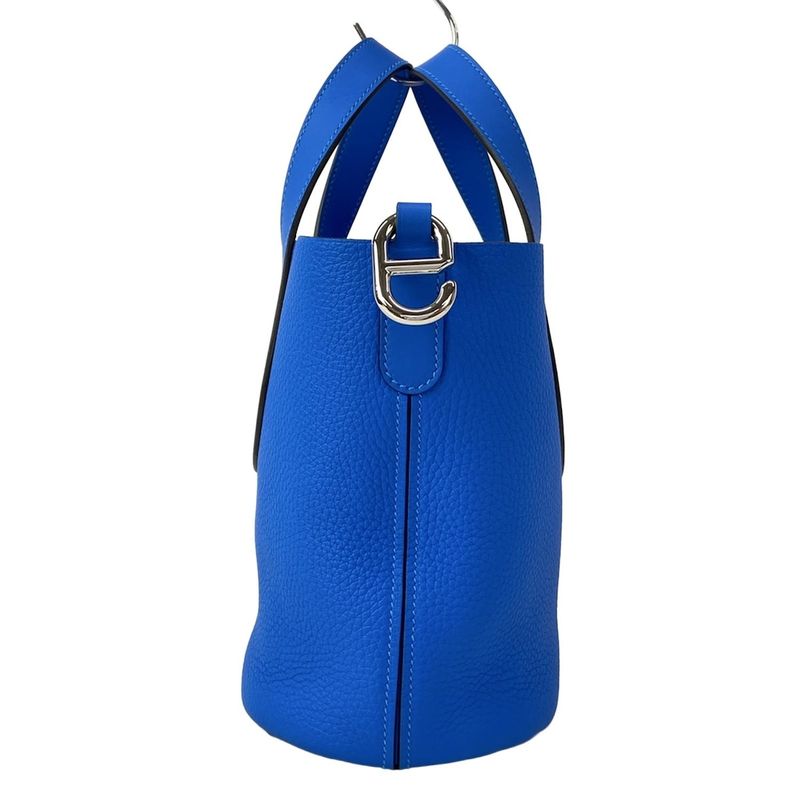 Hermes Handbag in the Loop 18 New Blue Hydra Silver