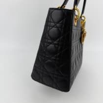 Dior Lady Handbag Black Leather Vintage