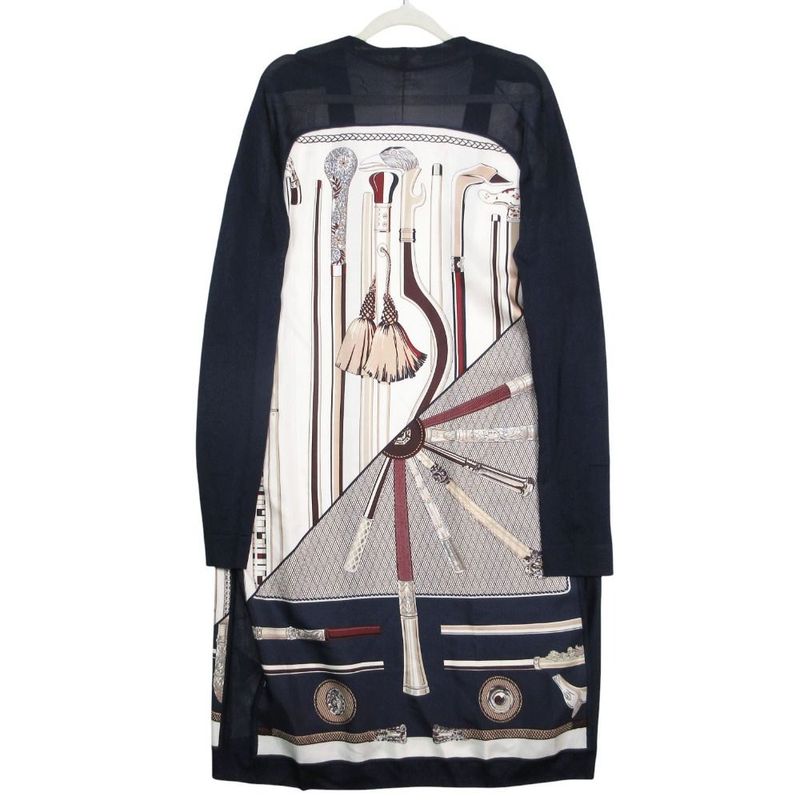 Hermes Cannes ET Twill Lane Long Cardigan Top Sleeve