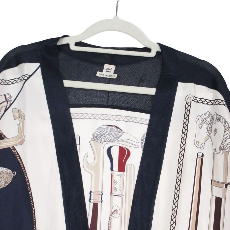 Hermes Cannes ET Twill Lane Long Cardigan Top Sleeve