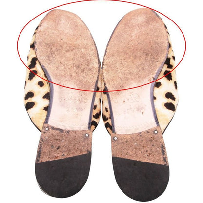 Gucci Horsebit Calf Hair Leopard Pattern Mule Sandals Shoes White 34.5