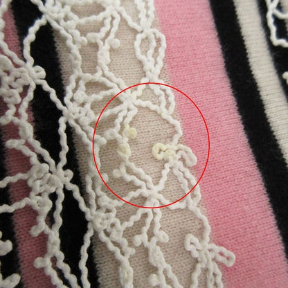 Chanel Vintage Cashmere Knit Dress Sleeveless Embroidery Lace Border