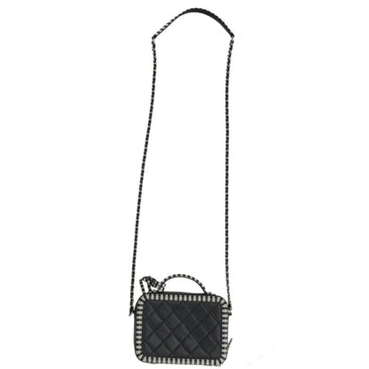 Chanel CC Filigree Chain Shoulder Bag Black White