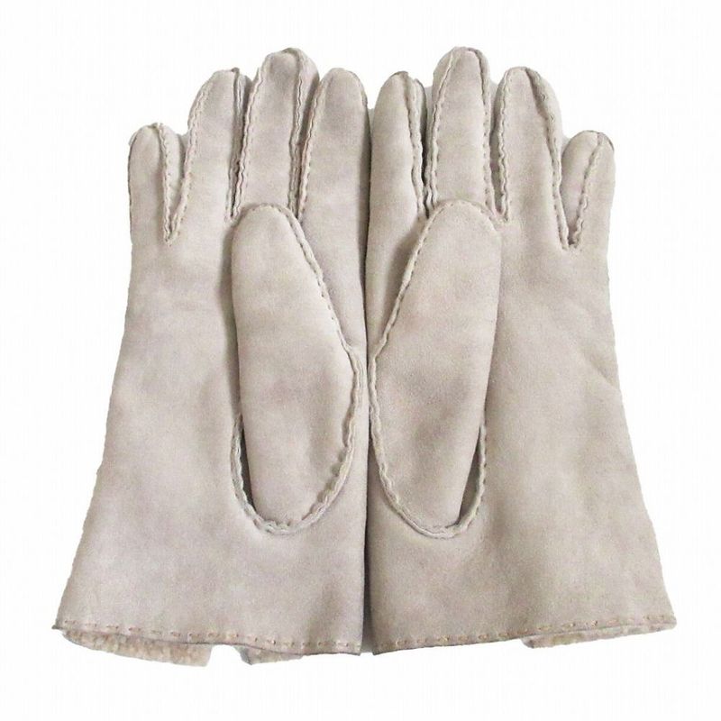 Gucci Horsebit Mouton Gloves Inner Boa Light Gray 6.5