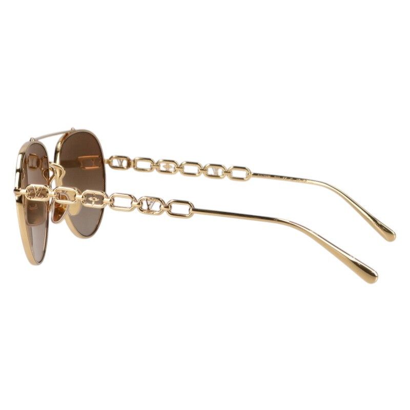 Louis Vuitton Sunglasses My LV Chain Pilot Metal Frame Double Bridge