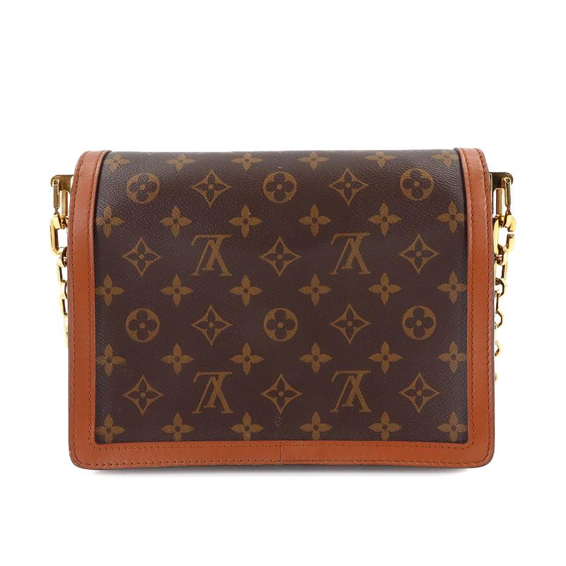 Louis Vuitton Monogram Reverse Dauphine MM Shoulder Bag Brown